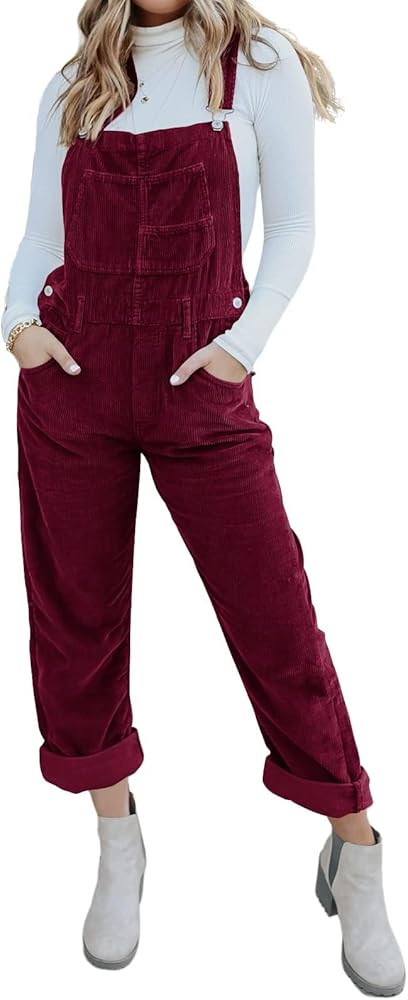 Onedreamer Womens Corduroy Overalls Adjustable Straps Baggy Bib Corduroy Jumpsuit Casual Corduroy... | Amazon (US)