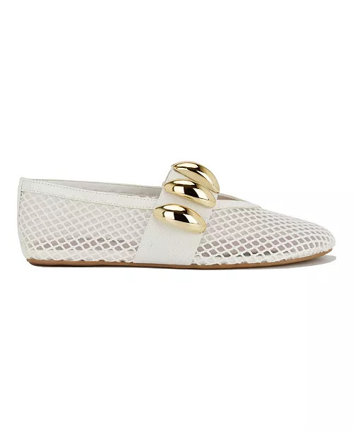 Women's Dorra Mesh Ornamented Mary Jane Dress Flats | Macy's