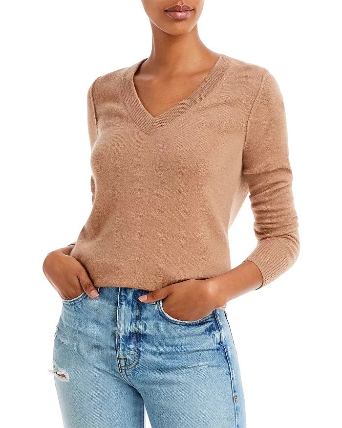 AQUA V-Neck Cashmere Sweater - 100% Exclusive  Women - Bloomingdale's | Bloomingdale's (US)
