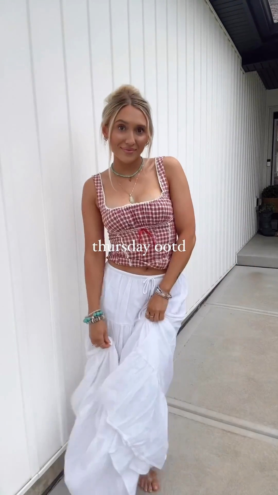 Gingham for summer, gingham finds, maxi skirt outfit, white maxi, cowgirl style, western ootd 

#LTKPetite #LTKU