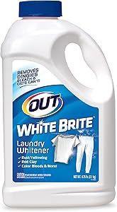 OUT White Brite Laundry Whitener Powder, Stain Remover Detergent Booster for Clothes, 4.75lb 2.1k... | Amazon (US)