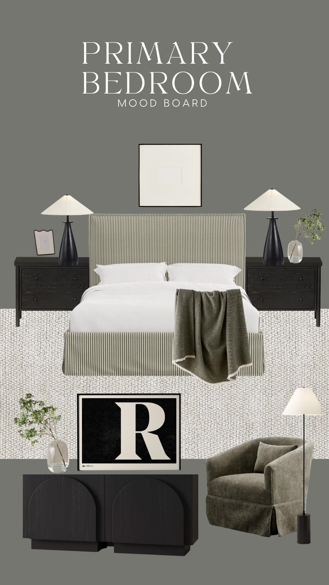 Shared on the cold wall series this week! This is a primary bedroom styling. I used a lot of cool tones because that’s my preference - I love contemporary balanced with traditional elements , but you can always swap for something that makes more sense for your space if you chose to recreate! 
#moodboard #upholstered #bedskirt #slipcoverbed 


#LTKSaleAlert #LTKStyleTip #LTKHome