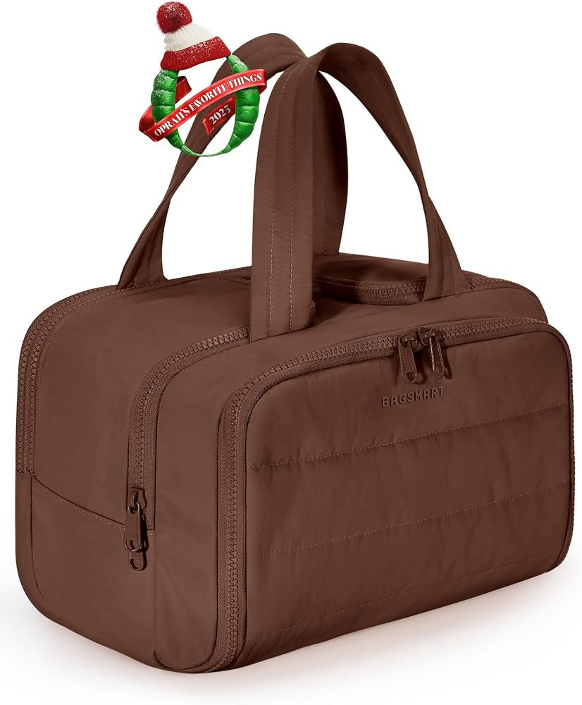 BAGSMART Travel Toiletry Bag, Puffy Toiletry Bag for Women, Wide-open toiletry bags for traveling... | Amazon (US)