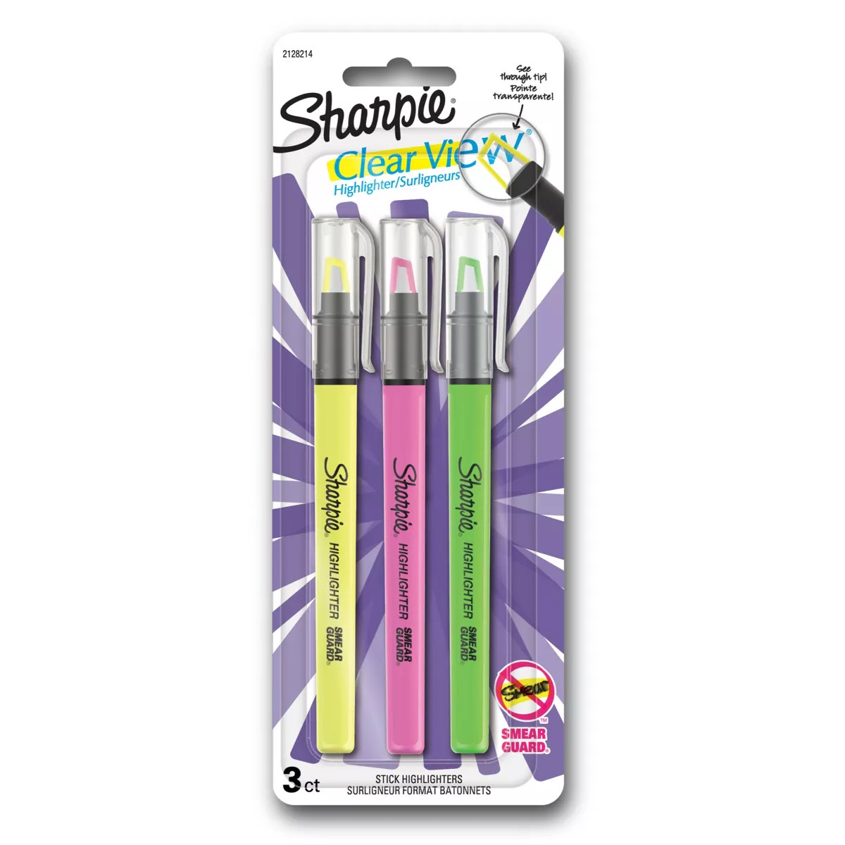 Sharpie Clear View 3pk Highlighters Fine Chisel Tip Multicolored: No Bleed Markers, Pink Green Ye... | Target