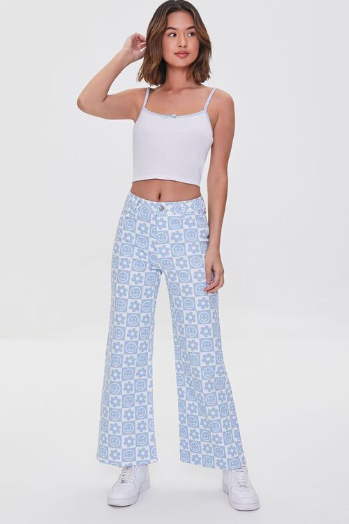 Checkered Happy Face Jeans | Forever 21 (US)