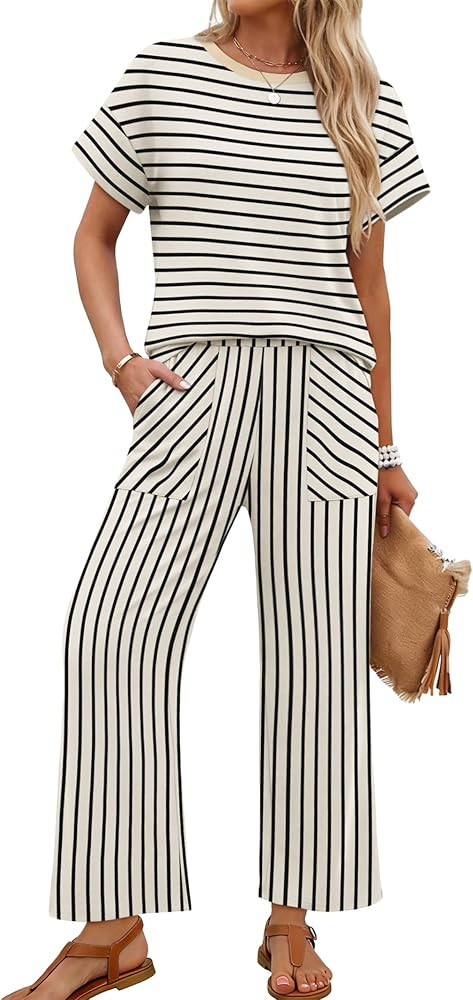 Sampeel Two Piece Sets for Women Cruise Travel Vacation Summer Outfits Lounge Matching Sets Women... | Amazon (US)