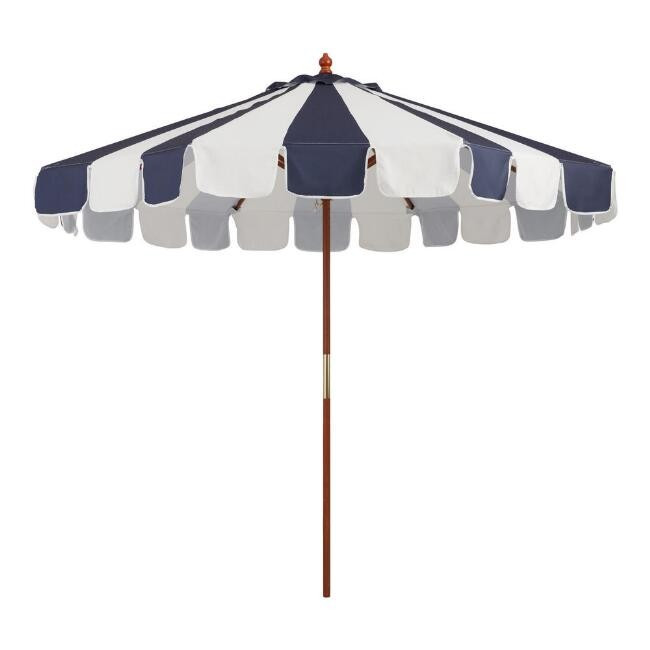 Peacoat Blue Golf Stripe 9 Ft Replacement Umbrella Canopy | World Market