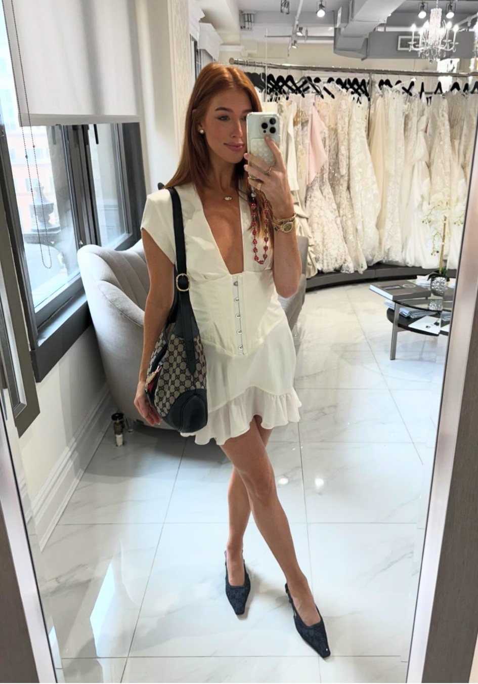 OOTD to try on my wedding dress! 🤍 dress is House of CB - linked similar options