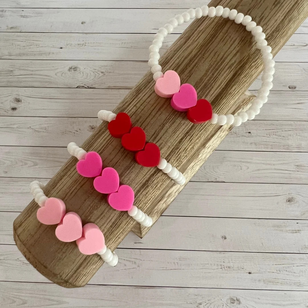 Heart Bracelet, School Valentine, Toddler Bracelet, Kid Jewelry, Toddler Valentine Gift, Valentin... | Etsy (US)