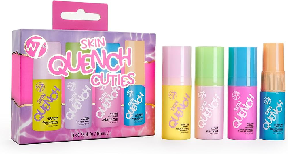 W7 Skin Quench Cuties Gift Set - Travel Size Hydrating Skincare Minis - Moisturizing Skincare Gif... | Amazon (US)