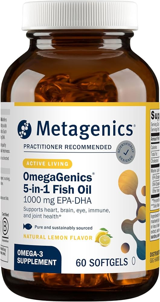 Metagenics OmegaGenics Omega-3 Fish Oil 1000mg EPA DHA, 60 Softgels | Amazon (US)