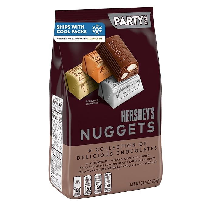 HERSHEY'S NUGGETS Assorted Chocolate Candy Party Pack, Halloween Candy, 31.5 oz | Amazon (US)