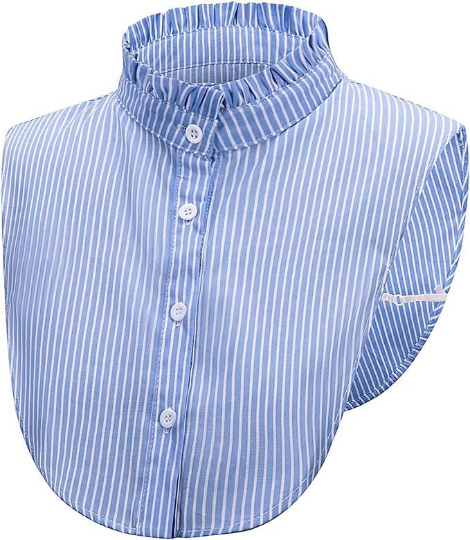 NiceYnn Women's Detachable Ruffles Stand Collar False Half Shirt Blouse Dickey Collar Victorian C... | Amazon (UK)
