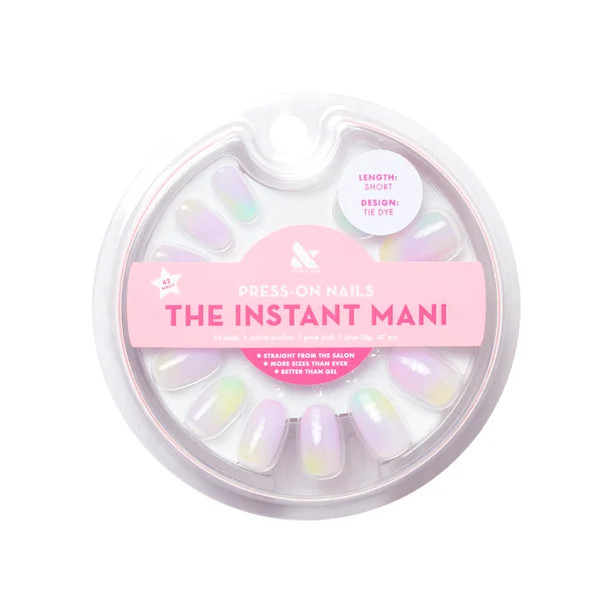 Olive & June Instant Mani Round Short Press-On Nails, Multi-Color, Tye Dye, 42 Pieces | Walmart (US)