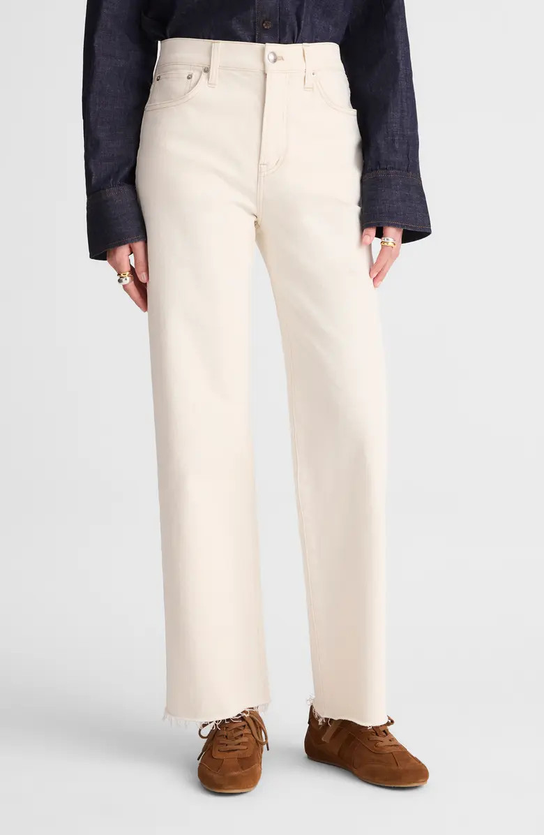 The Perfect Vintage Raw Hem Crop Wide Leg Jeans | Nordstrom