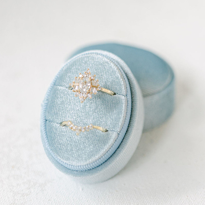 Dusty Blue Ring Box (Double Slot) | Minted