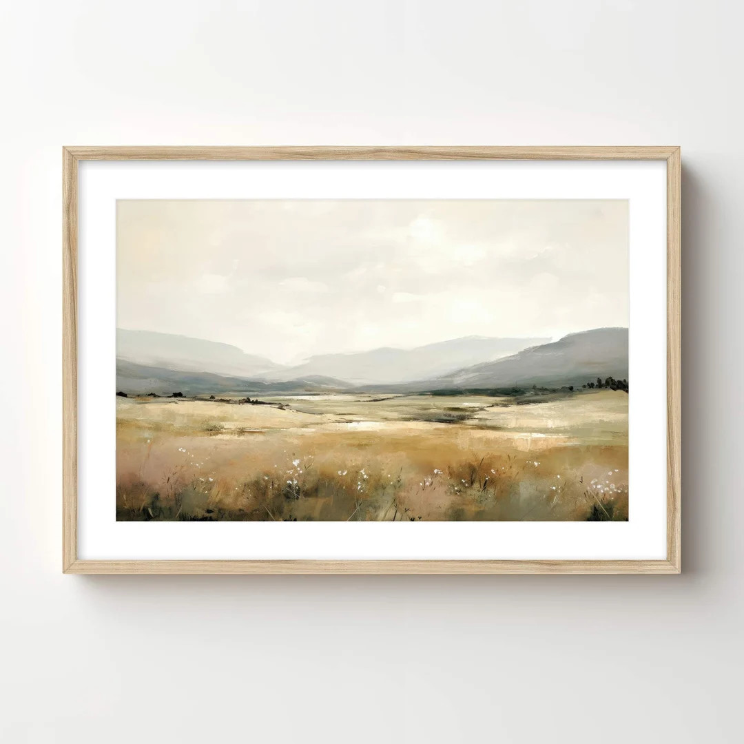 Framed Landscape Art Print: Giclée Mountain Meadow Wall Decor - Etsy | Etsy (US)