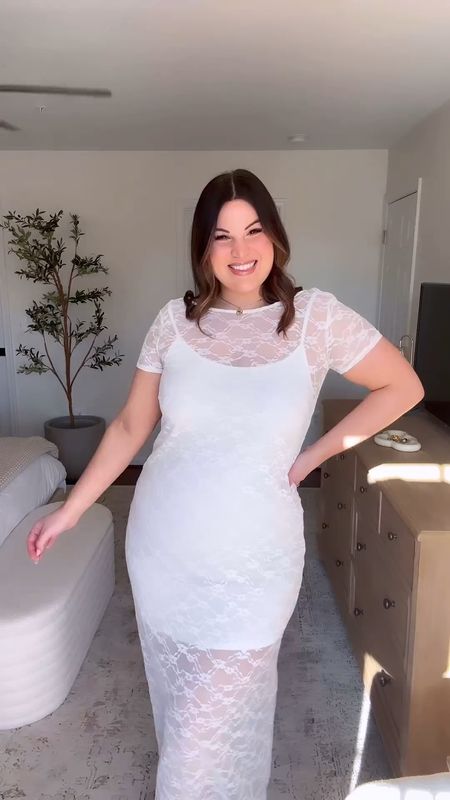 Midsize bridal outfit idea! All about all things lace right now + this Target lace dress is so exception! It’s under $35 and is perfect for the fellow brides! 

Shapewear - size XL *use code KELLYELIZXSPANX to save 
Dress - XL
Shoes - 9.5 
Necklace from Miranda Frye *code kellyelizabeth to save

White dress, affordable bridal dress, bridal dress, dresses for brides, lace dress 


#LTKVideo #LTKwedding #LTKSeasonal