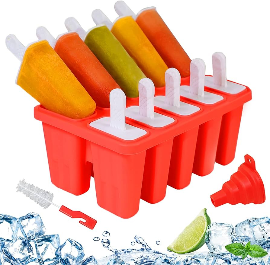 Silicone Popsicle Molds 10-cavity, DIY Ice Pop Mold for Kids Adult Teens, BPA Free Ice Cream Mold... | Amazon (US)