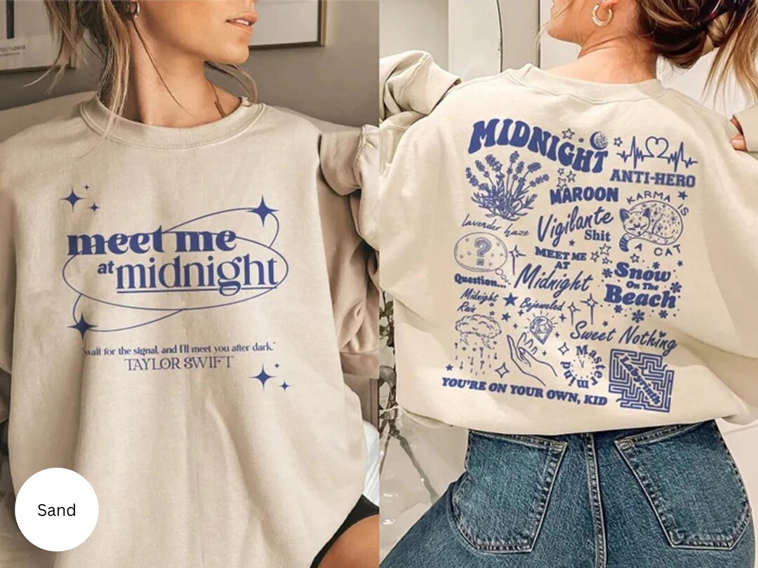 Meet Me At Midnight Sweatshirt, Swiftie Fan Gift, Anti-Hero Shirt, Taylor Tour Merch Tshirt for F... | Etsy (US)
