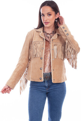 Scully Womens Cowgirl Fringe Old Rust Leather Leather Jacket | eBay US