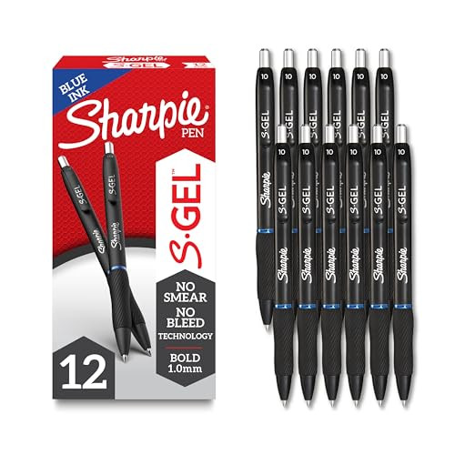 Sharpie S-Gel, Gel Pens, Drawing Pens, Gel Ink Pens For Journaling, Writing Pens, Coloring Pens, Bold Point Pens (1.0Mm), Blue Ink Gel Pen, 12 Count | Amazon (US)