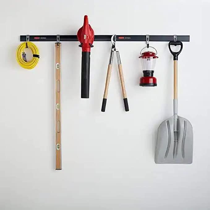 Rubbermaid FastTrack Garage Organization All-in-One Rail & Hook Wall Hanging Kit, 8 Piece | Amazon (US)