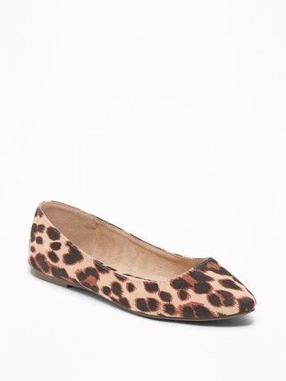 Old Navy Womens Sueded Pointy Ballet Flats For Women Big Leopard Size 10 | Old Navy US