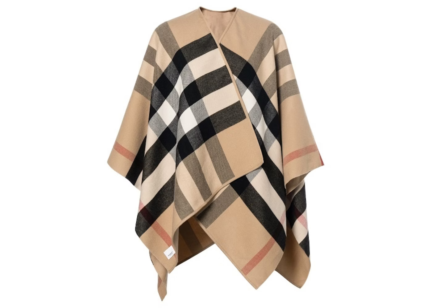 Burberry Reversible Check Merino Wool PonchoCamel/Archive Beige | StockX