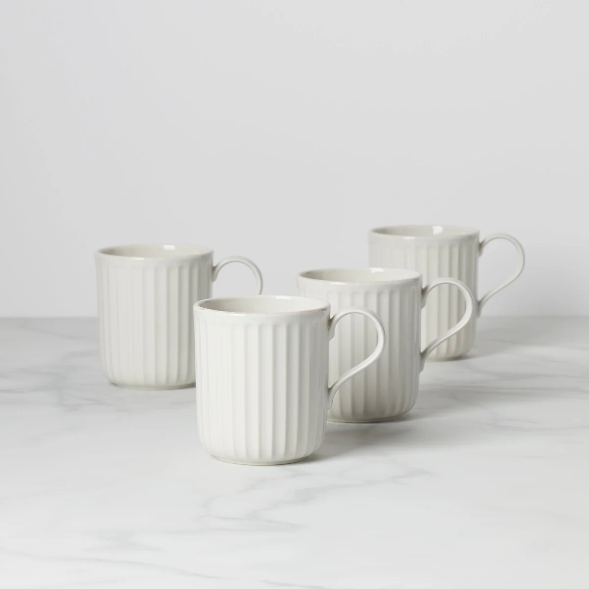 French Perle Scallop Mugs - Set of 4 | Lenox