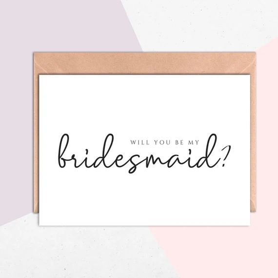 Classic Will You Be My Bridesmaid Card, Will You Be My Bridesmaid Wedding Card, Card To Bridesmai... | Etsy (UK)