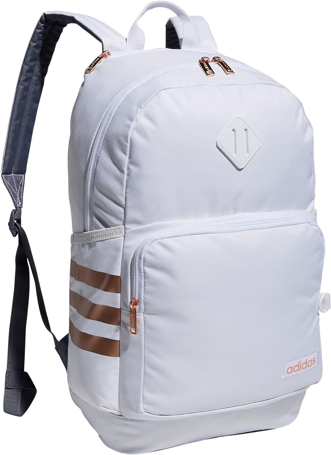 adidas Classic 3S 4 Backpack, White/Onix Grey/Rose Gold, One Size | Amazon (US)
