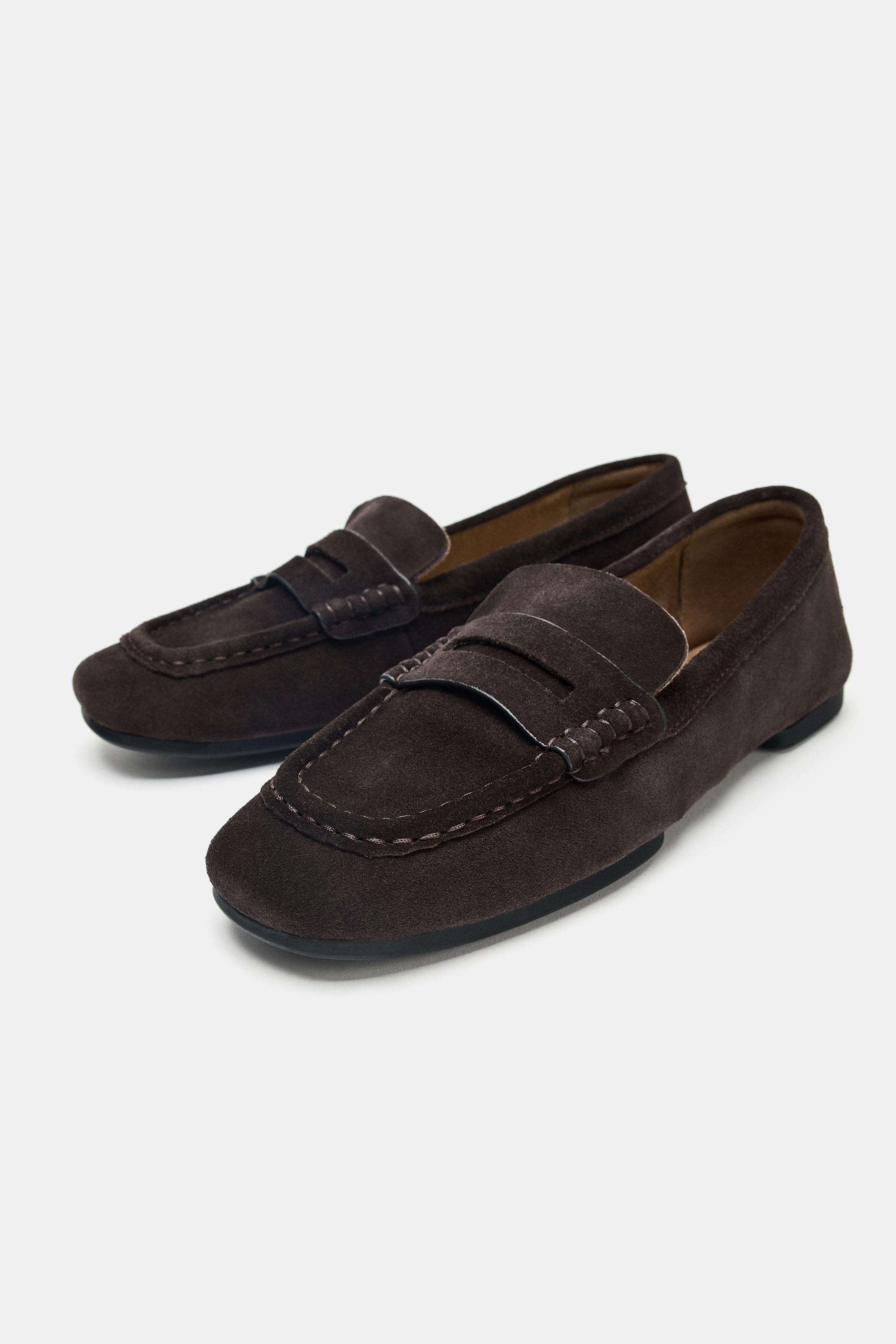 SPLIT SUEDE LOAFERS | Zara UK