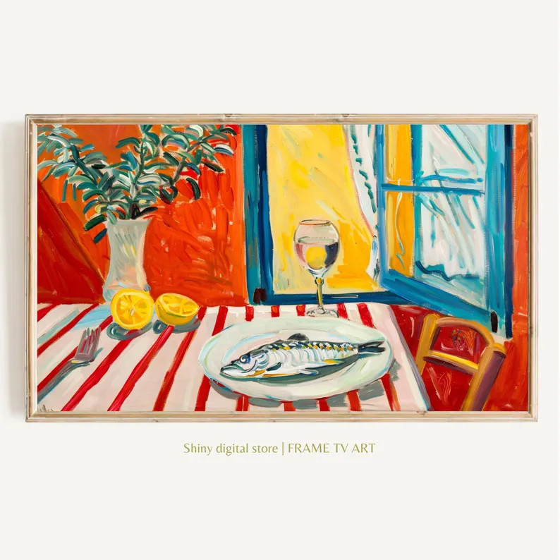 Frame TV Summer Art Colorful Mediterranean Tablescape Digital Download for Tv Still Life Summer F... | Etsy (US)