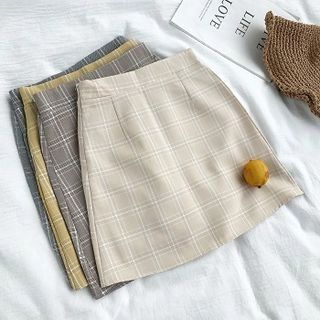DIYI - Plaid A-Line Skirt | YesStyle | YesStyle Global