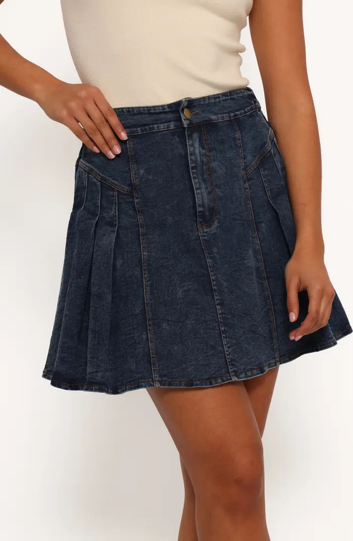 Alek Pleated Denim Miniskirt | Nordstrom