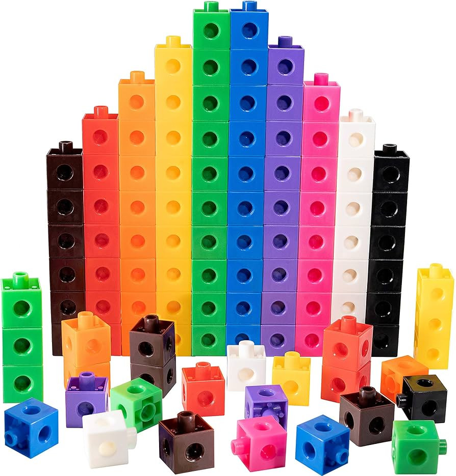 100 Piece Linking Cubes Set, Counting Blocks, STEM, Connecting Blocks, Math Manipulatives, Educat... | Amazon (US)