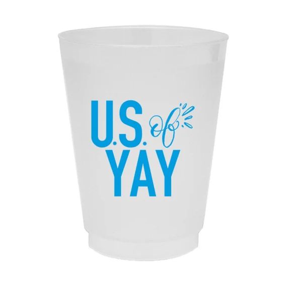 U.S. of YAY Frosted Party Cups | 4th of July Party Cups | Frosted Cups | Red White and Blue Party... | Etsy (US)