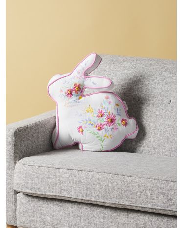 16x18 Floral Embroidery Shaped Bunny | HomeGoods