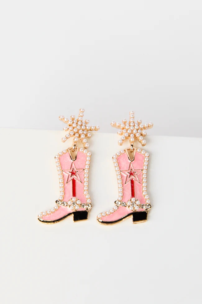 Pink Boot Earrings | Pink Lily