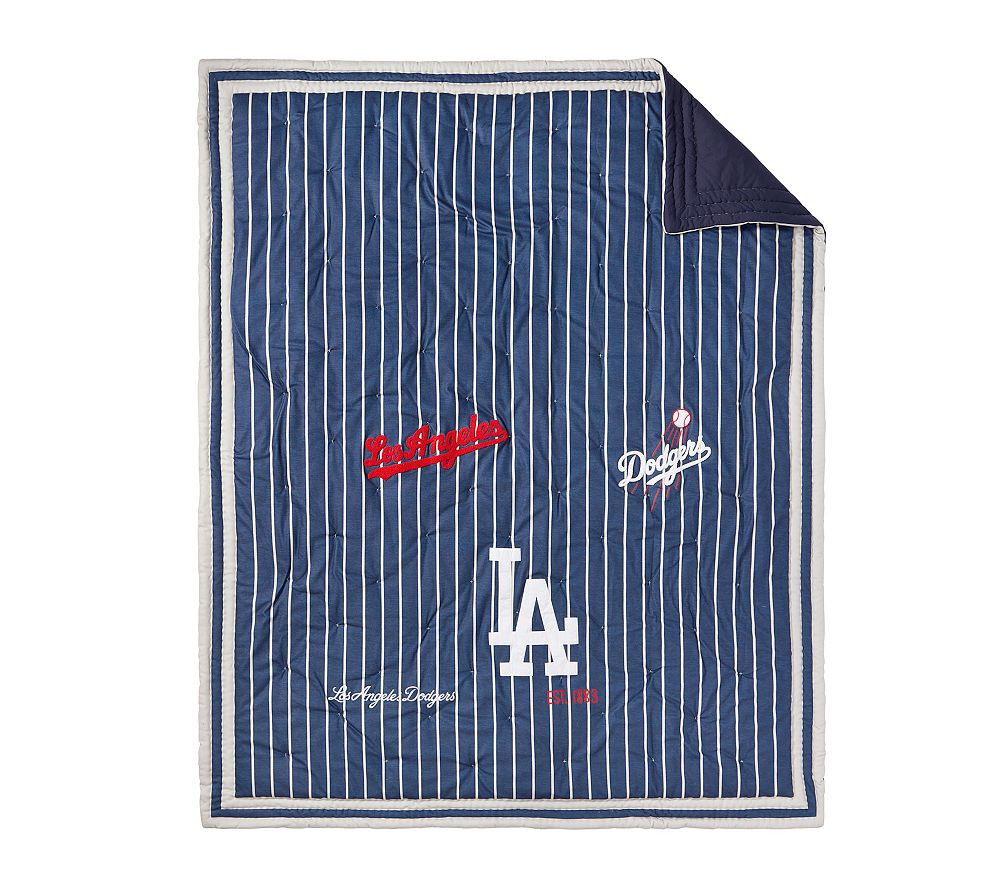 MLB\u2122 Los Angeles Dodgers\u2122 Patches Stripe Jersey Quilt & Shams | Pottery Barn Kids