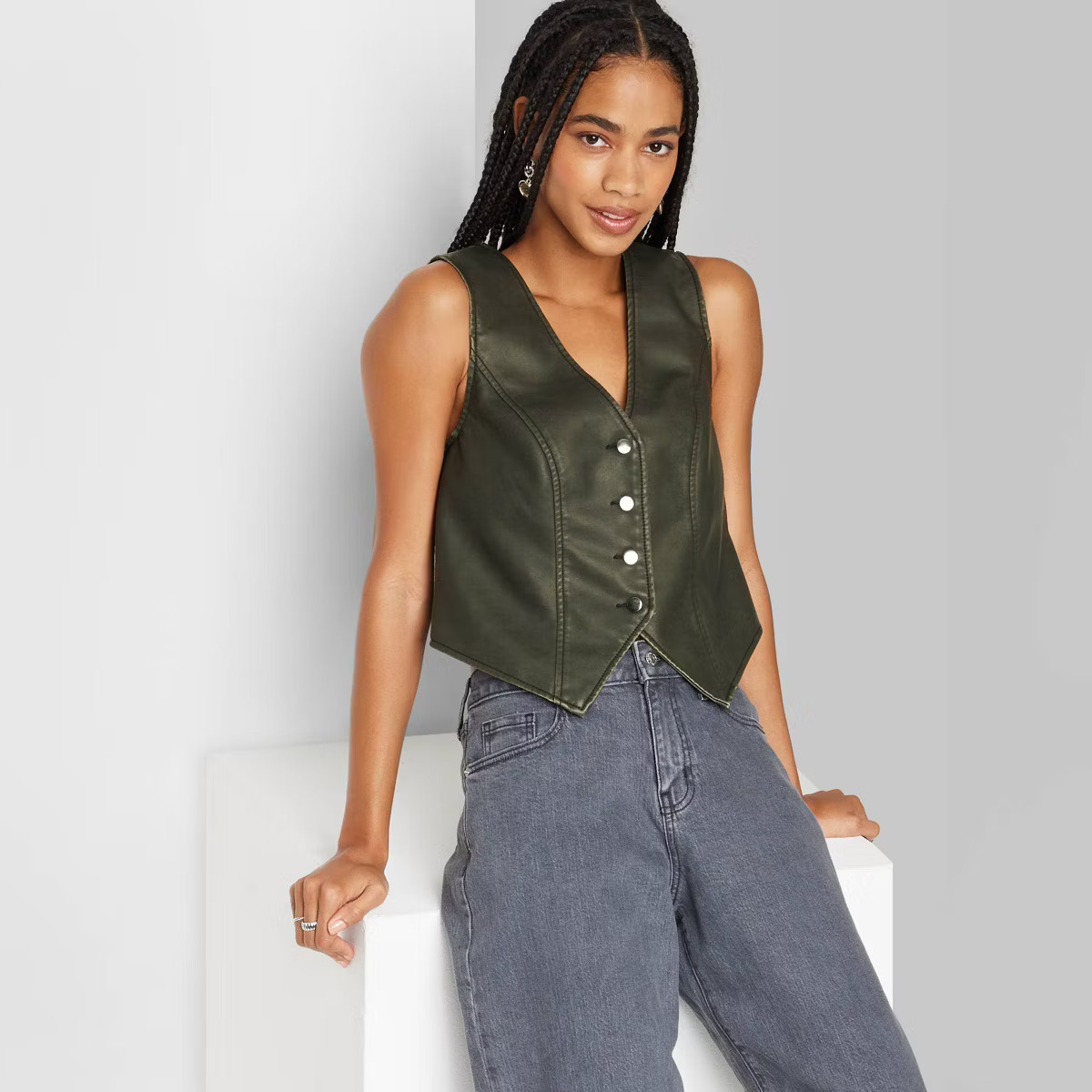 Women's Faux Leather Vest - Wild Fable™ Black | Target