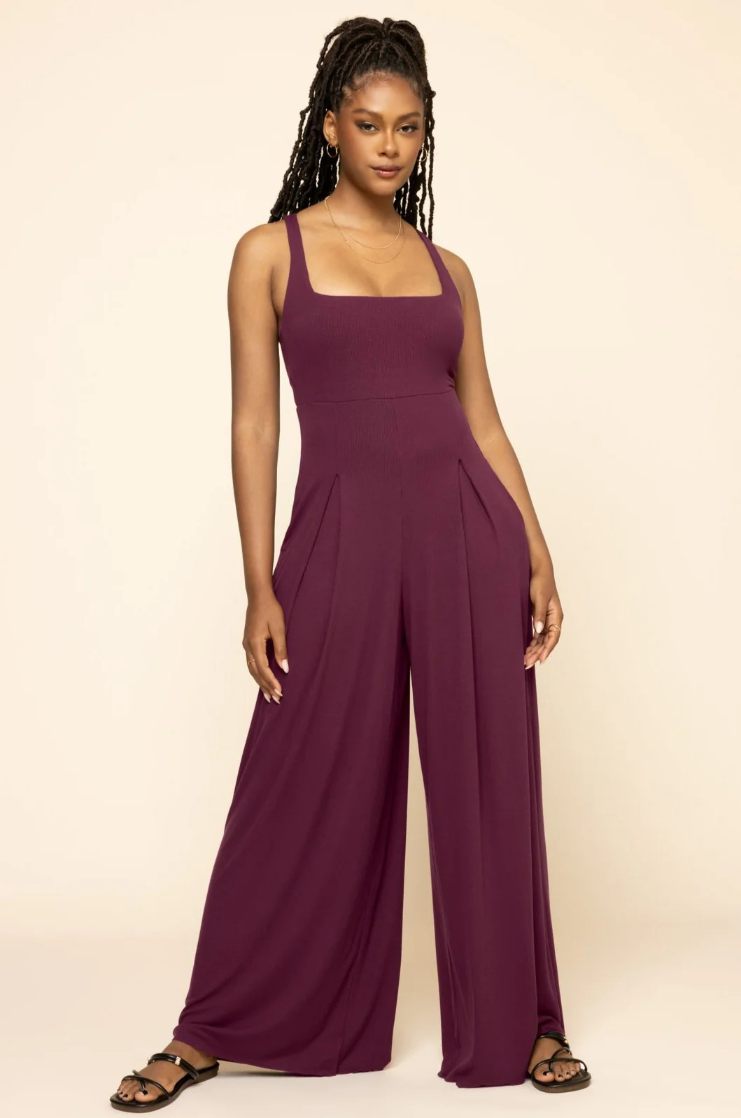 Go with the Flow Jumpsuit - Vineyard Wine | POPFLEX