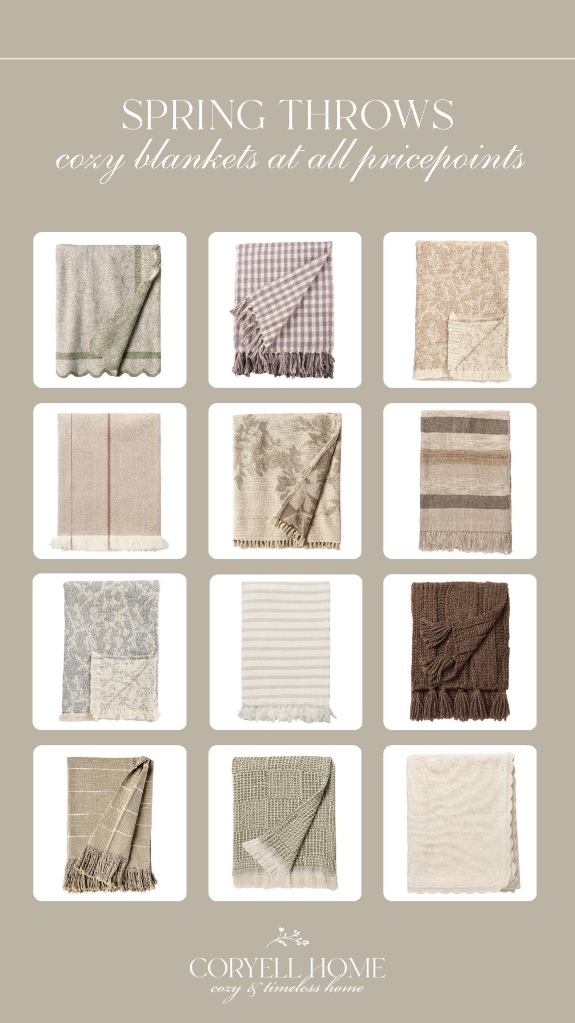 Spring throw blankets 🤍 Love these neutral patterns, florals, and pretty layers for spring  

#LTKHome