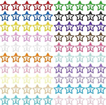 SAOROPEB Star Hair Clips Multicolor 2000s Y2K Hair Accessories-100PCS 1.18" | Amazon (US)