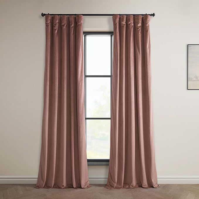 HPD Half Price Drapes VPYC-161234-84 Plush Velvet Curtain (1 Panel), 50 X 84, Wild Rose | Amazon (US)