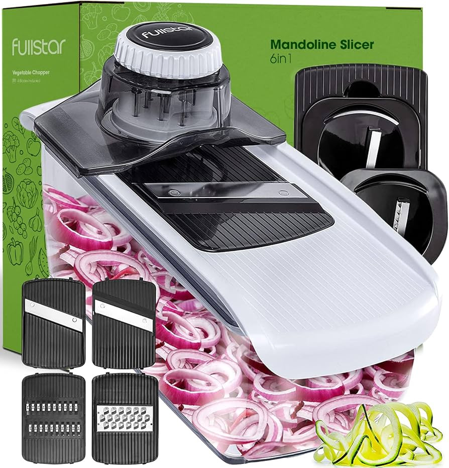 Fullstar 6-in-1 Mandoline Slicer For Kitchen, Cheese Grater, Vegetable Spiralizer and Veggie Slic... | Amazon (US)