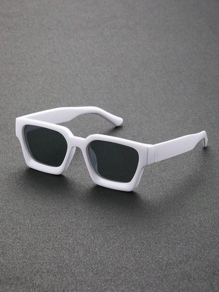 1pc Men Square Frame Classical Fashion White Fashion Glasses For Daily Fishing Clothing Accessori... | SHEIN