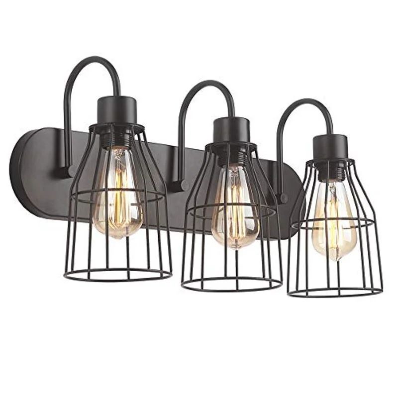 3 light industrial cage wall light fixture | Bed Bath & Beyond