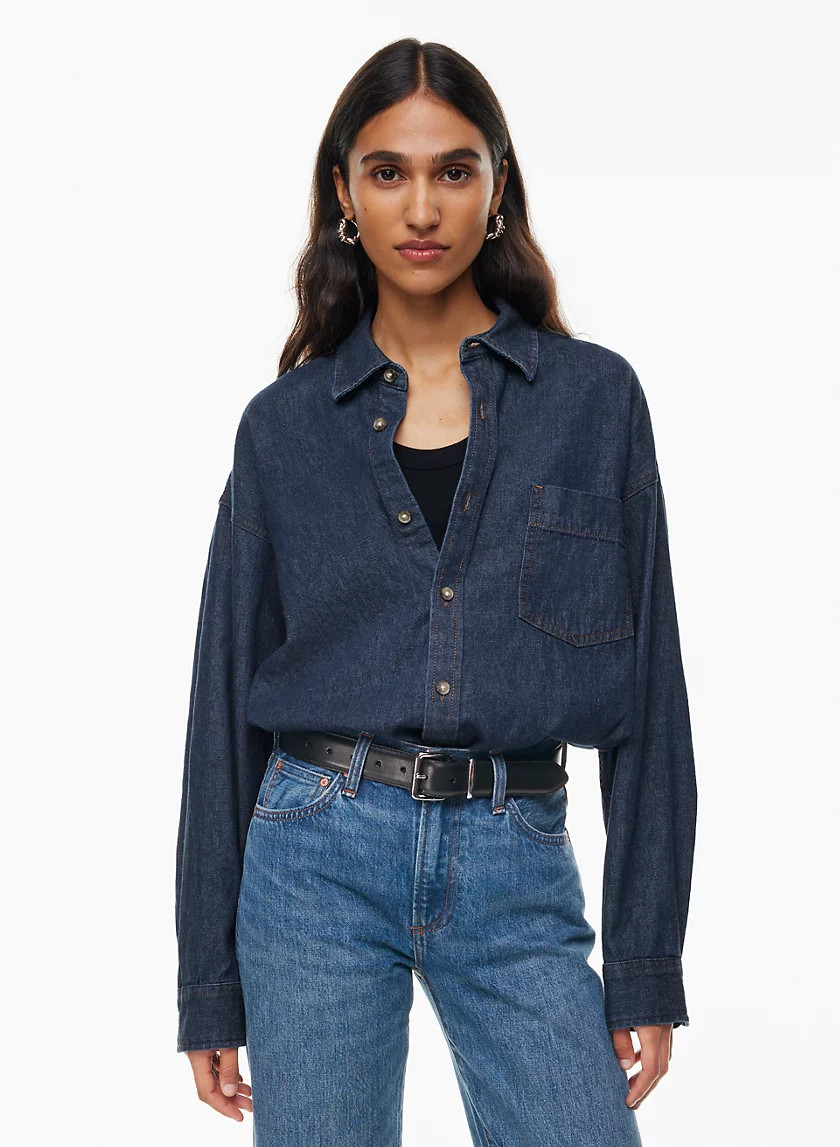 THE '80S COMFY DENIM SHIRT | Aritzia